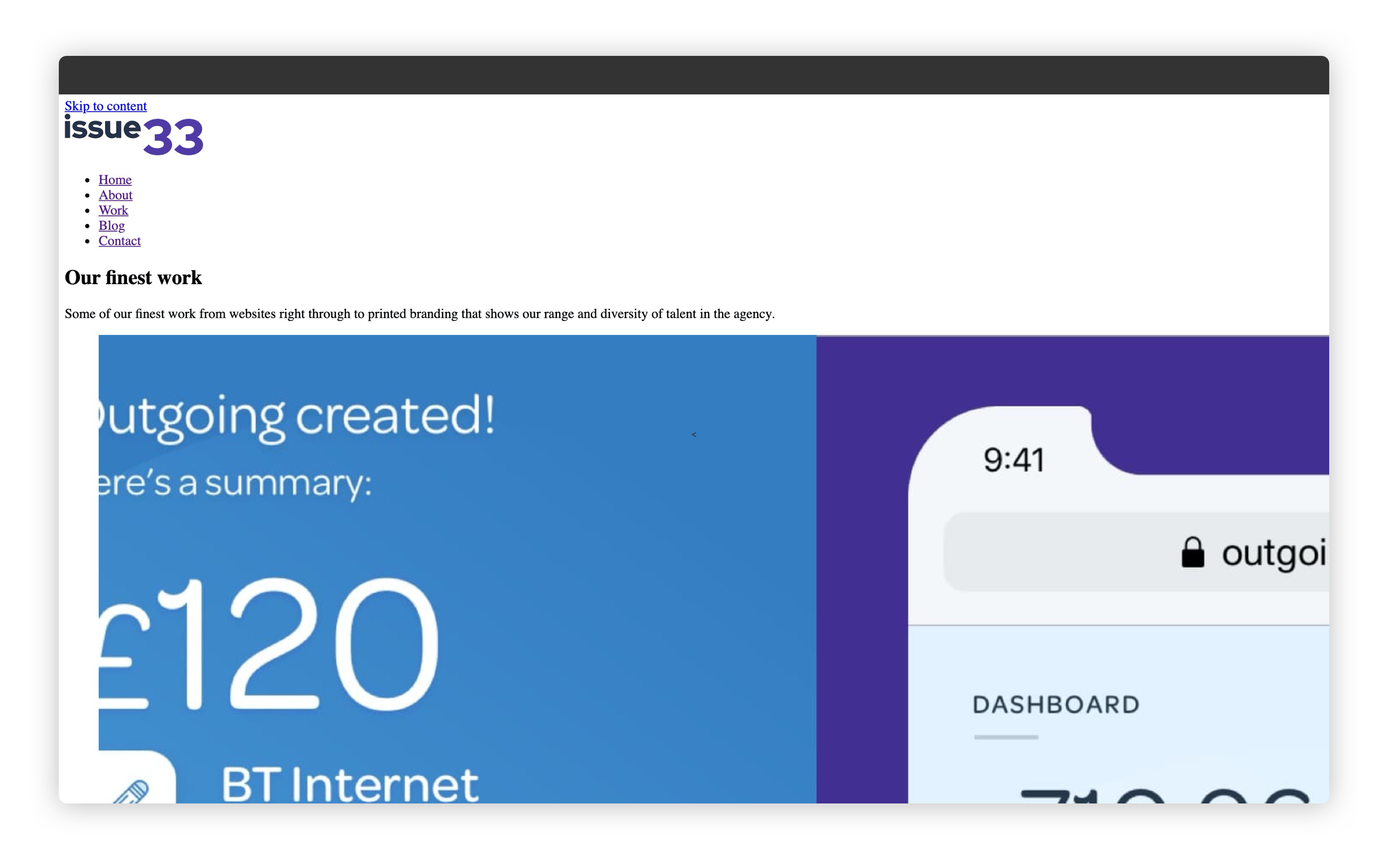 The work landing page featuring a list of work items