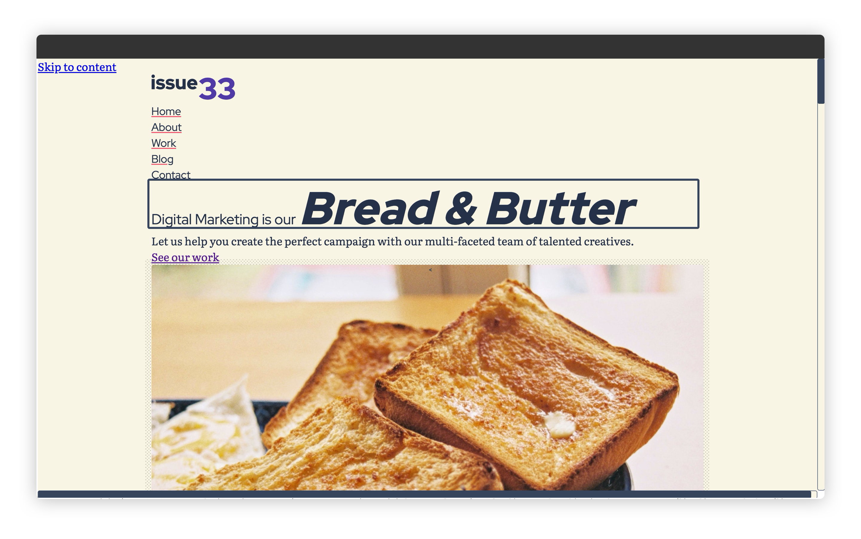 A suddenly extremely styled home page that looks pretty darn good