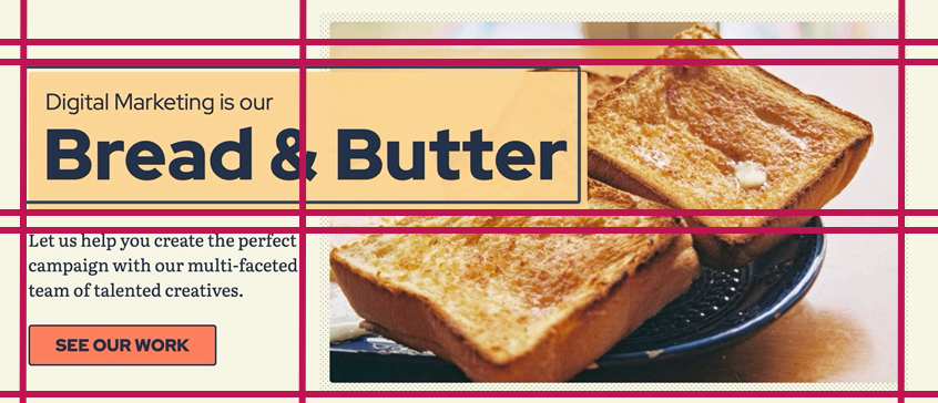 The larger, expanded layout has lines that create the 4 row and two column layout