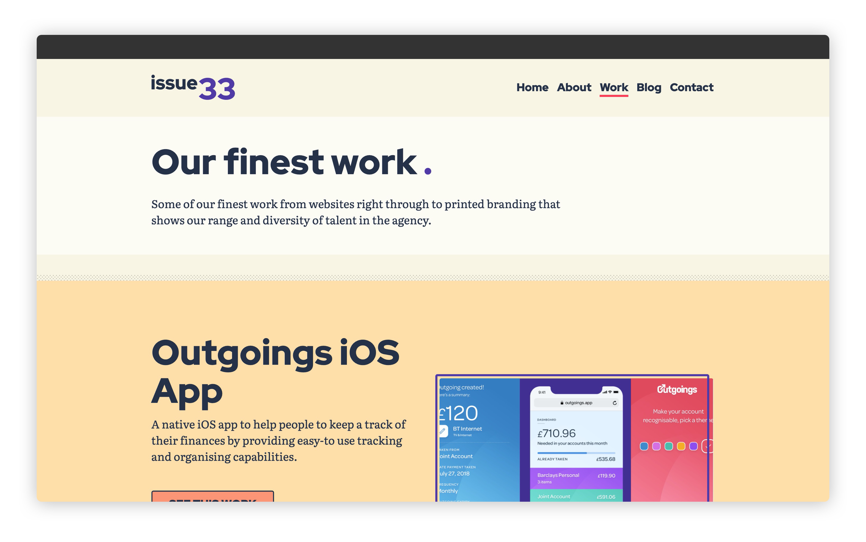 A nice staggered layout of work items